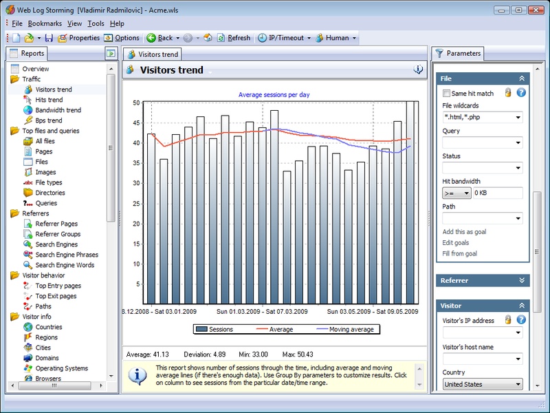 Web Log Storming Screenshot